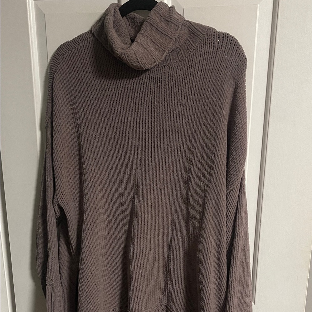Aerie Taupe Cowl Neck Sweater